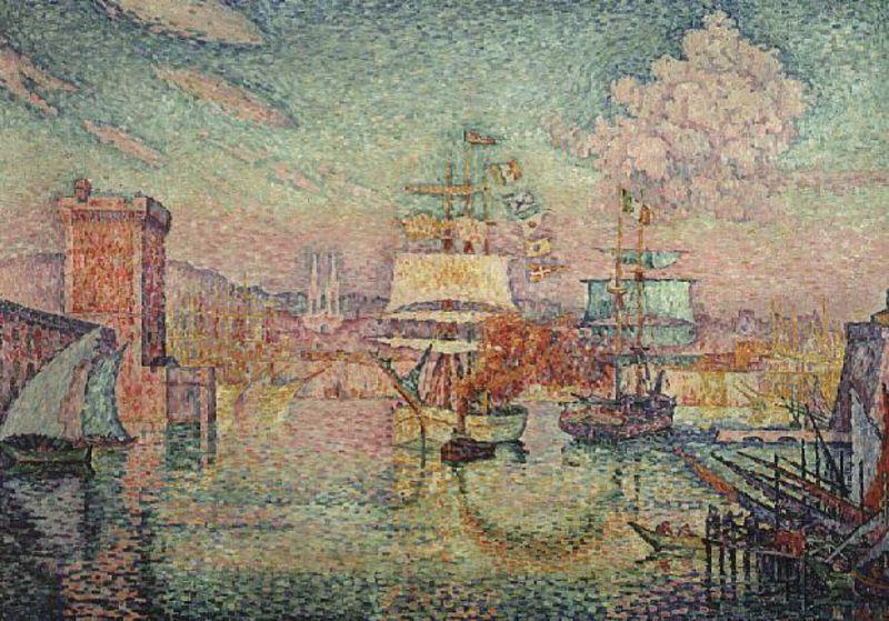 Paul Signac Entrance to the Port of Marseille Norge oil painting art